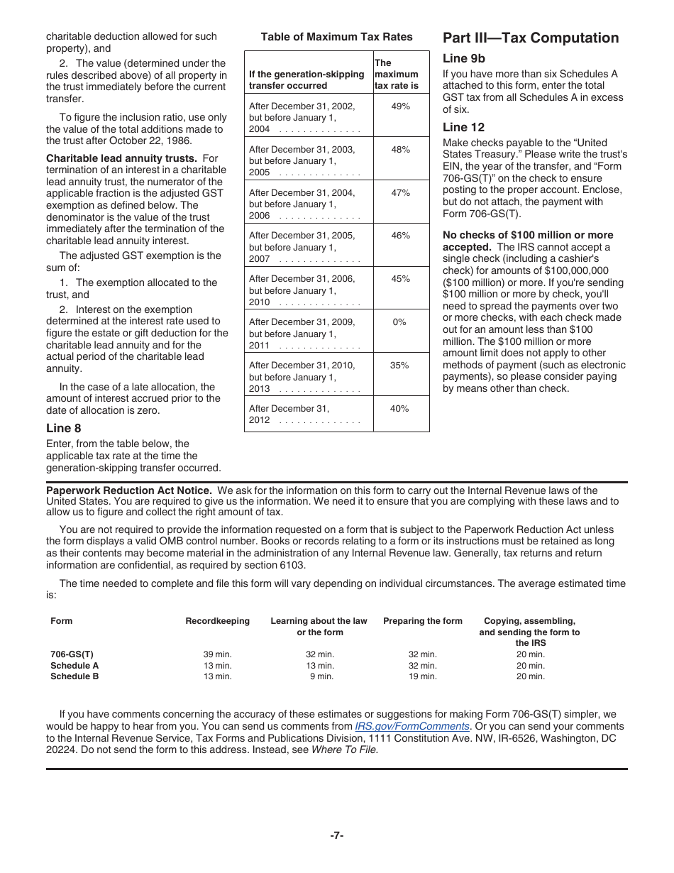 Instructions for IRS Form 706-GS (T) Generation-Skipping Transfer Tax Return for Terminations, Page 7