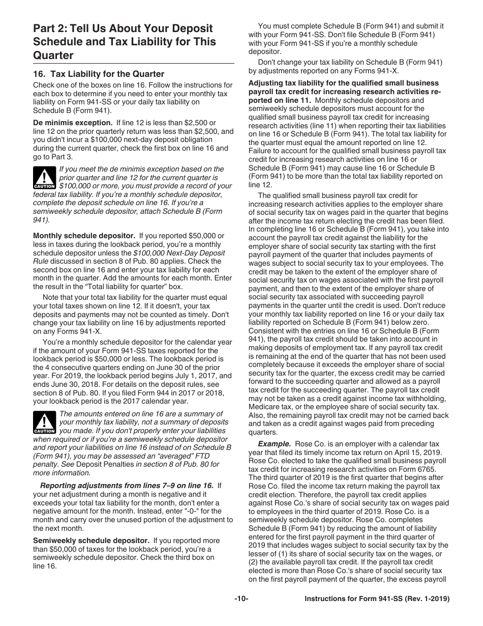 Instructions for IRS Form 941-SS Employers Quarterly Federal Tax Return - American Samoa, Guam, the Commonwealth of the Northern Mariana Islands, and the U.S. Virgin Islands, Page 10