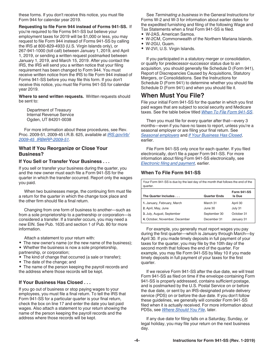 Instructions for IRS Form 941-SS Employers Quarterly Federal Tax Return - American Samoa, Guam, the Commonwealth of the Northern Mariana Islands, and the U.S. Virgin Islands, Page 4