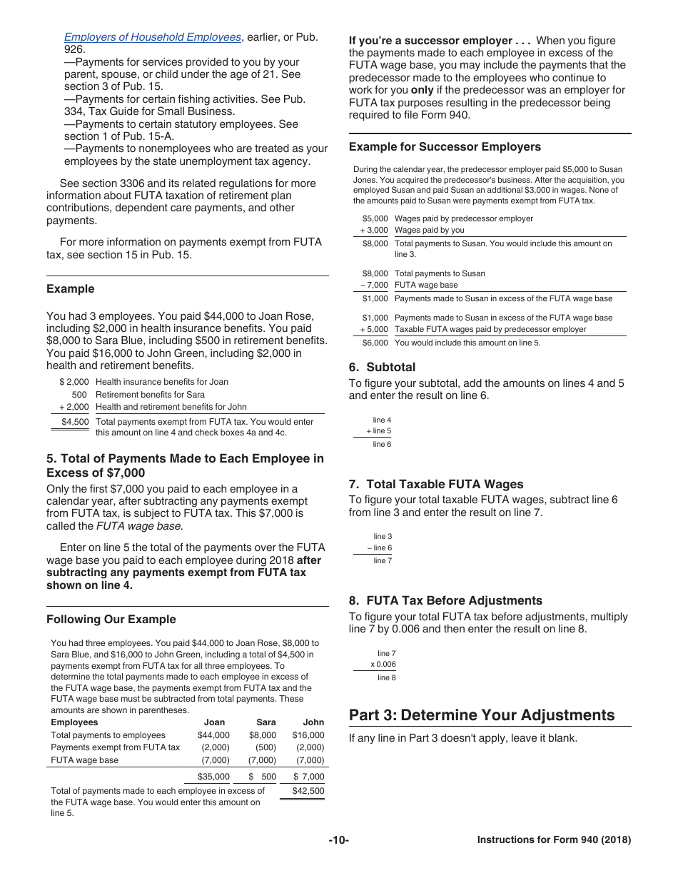 Instructions for IRS Form 940 Employers Annual Federal Unemployment (Futa) Tax Return, Page 10