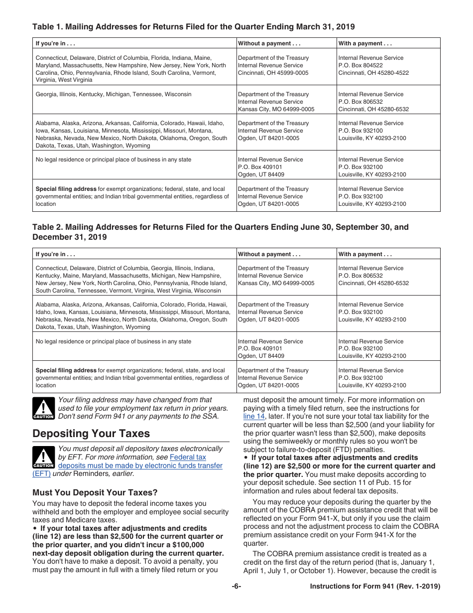 Instructions for IRS Form 941 Employers Quarterly Federal Tax Return, Page 6