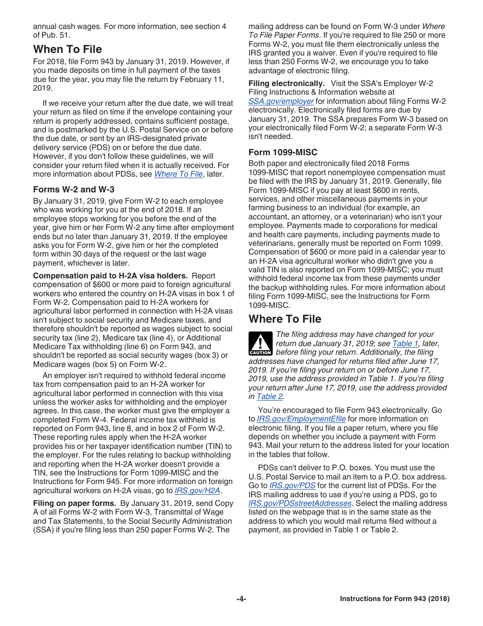 Instructions for IRS Form 943 Employers Annual Federal Tax Return for Agricultural Employees, Page 4