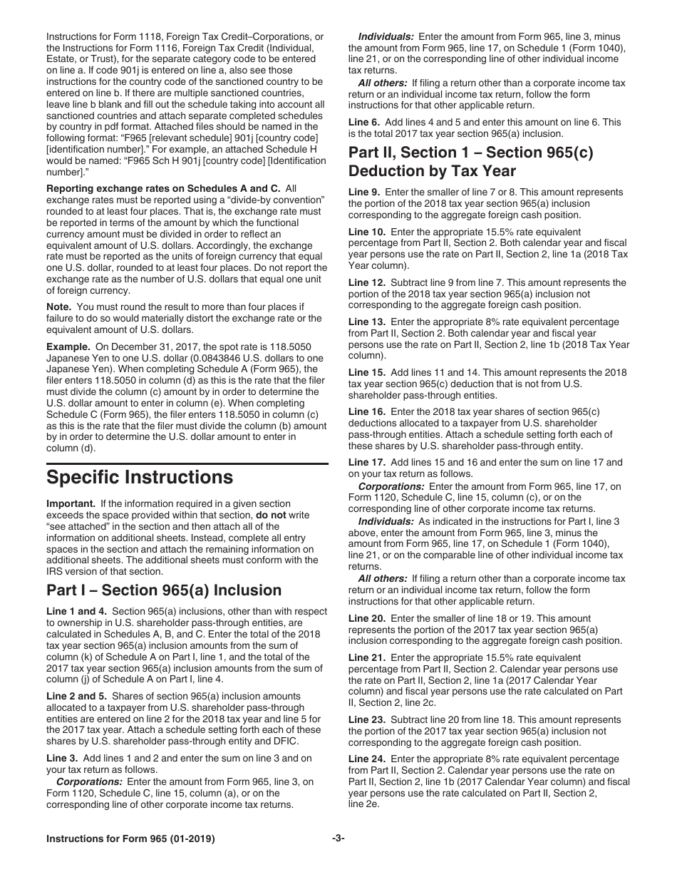 Instructions for IRS Form 965 Inclusion of Deferred Foreign Income Upon Transition to Participation Exemption System, Page 3