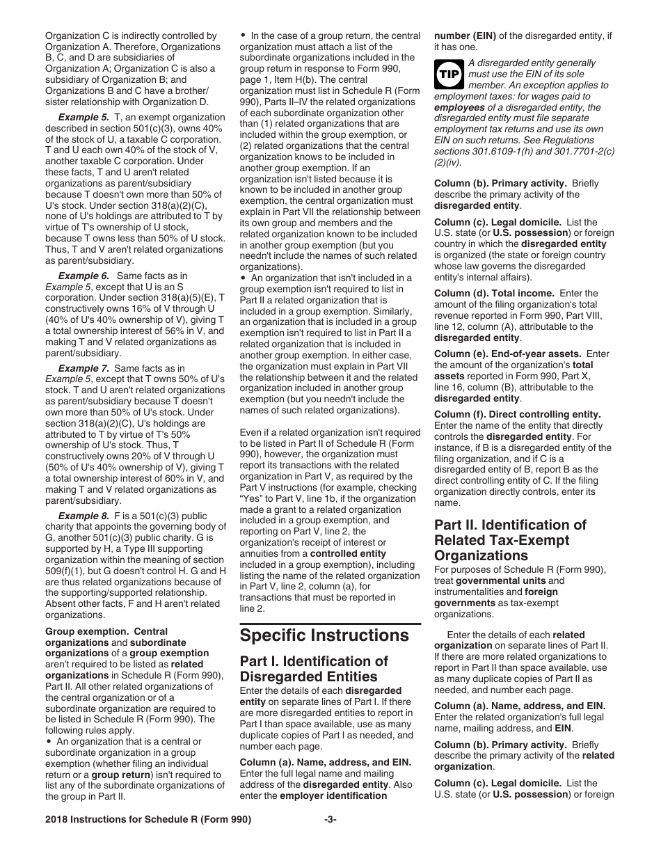 Instructions for IRS Form 990 Schedule R Related Organization and Unrelated Partnerships, Page 3