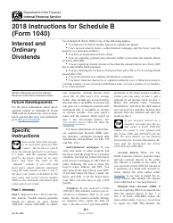 Instructions for IRS Form 1040 Schedule B Interest and Ordinary Dividends