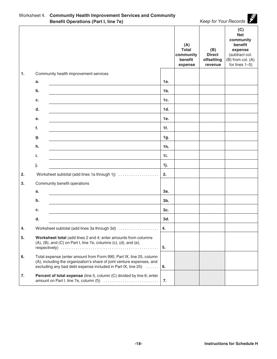 Instructions for IRS Form 990 Schedule H Return of Organization Exempt From Income Tax for Hospitals, Page 18