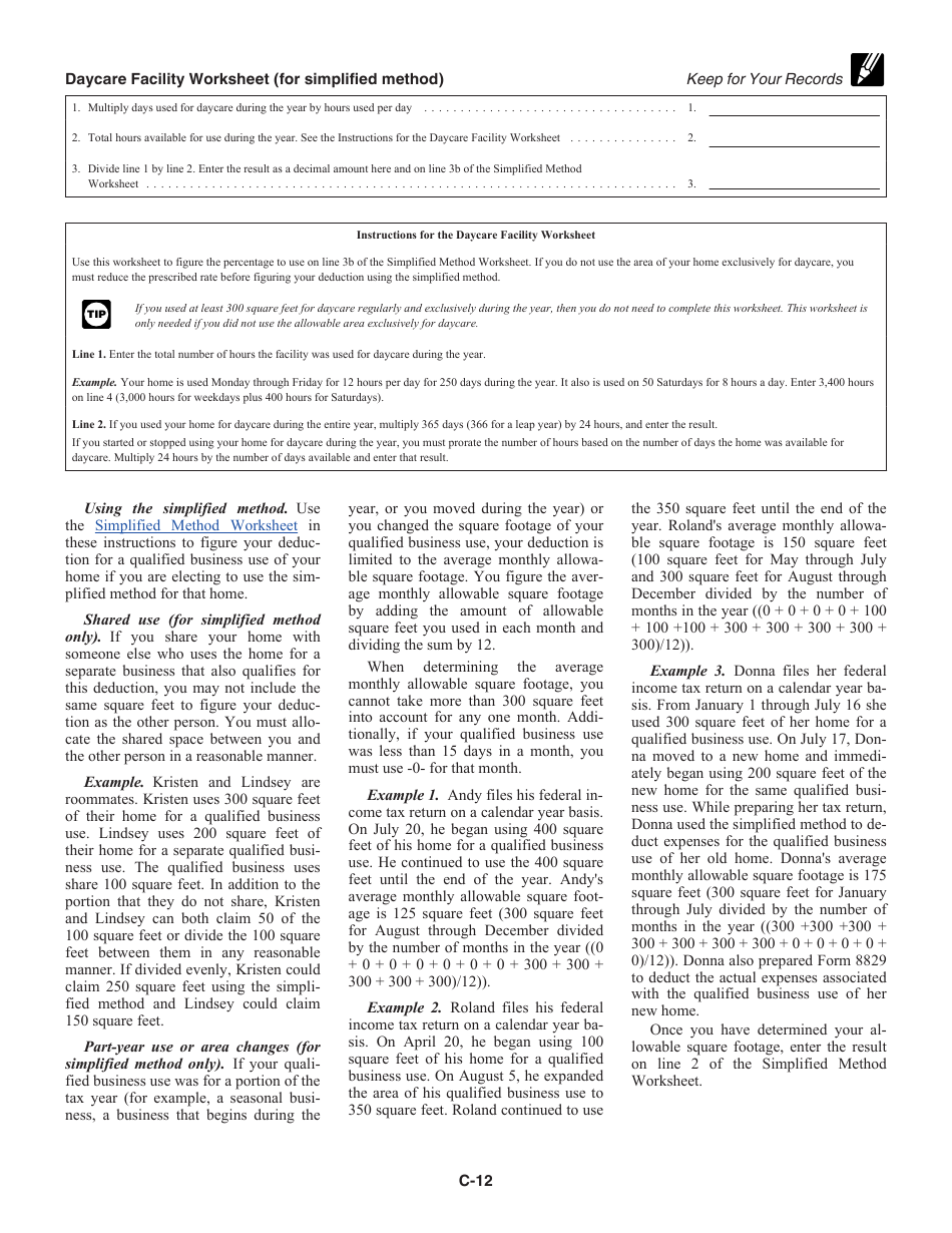Instructions for IRS Form 1040 Schedule C Profit or Loss From Business (Sole Proprietorship), Page 12