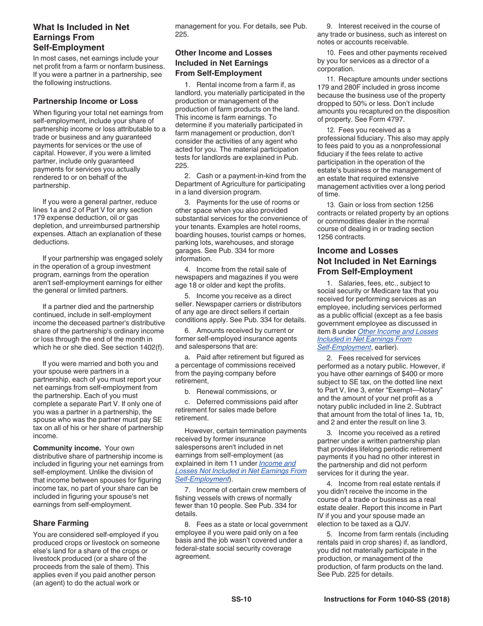 Instructions for IRS Form 1040-SS U.S. Self-employment Tax Return (Including the Additional Child Tax Credit for Bona Fide Residents of Puerto Rico), Page 10