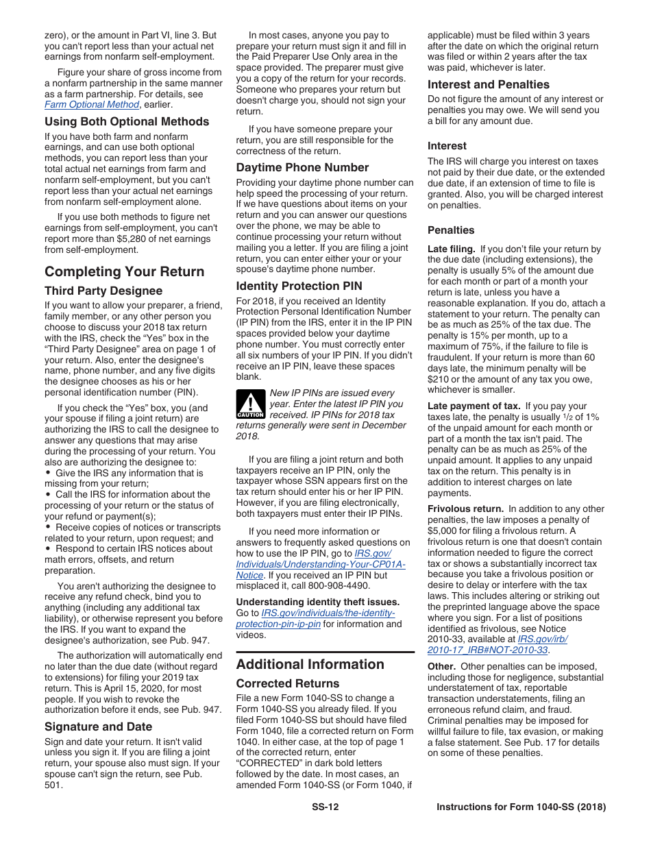 Instructions for IRS Form 1040-SS U.S. Self-employment Tax Return (Including the Additional Child Tax Credit for Bona Fide Residents of Puerto Rico), Page 12