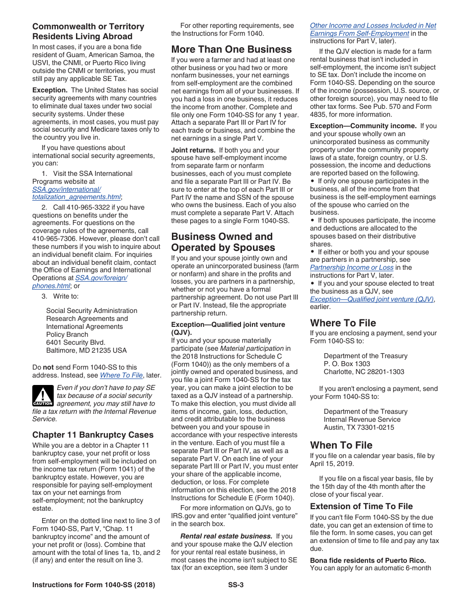 Instructions for IRS Form 1040-SS U.S. Self-employment Tax Return (Including the Additional Child Tax Credit for Bona Fide Residents of Puerto Rico), Page 3