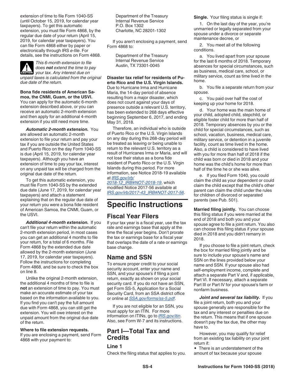 Instructions for IRS Form 1040-SS U.S. Self-employment Tax Return (Including the Additional Child Tax Credit for Bona Fide Residents of Puerto Rico), Page 4