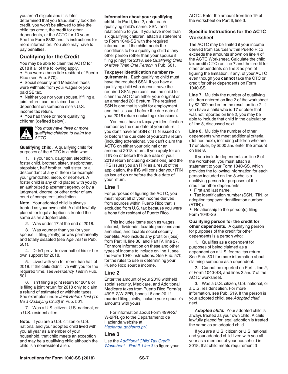 Instructions for IRS Form 1040-SS U.S. Self-employment Tax Return (Including the Additional Child Tax Credit for Bona Fide Residents of Puerto Rico), Page 7