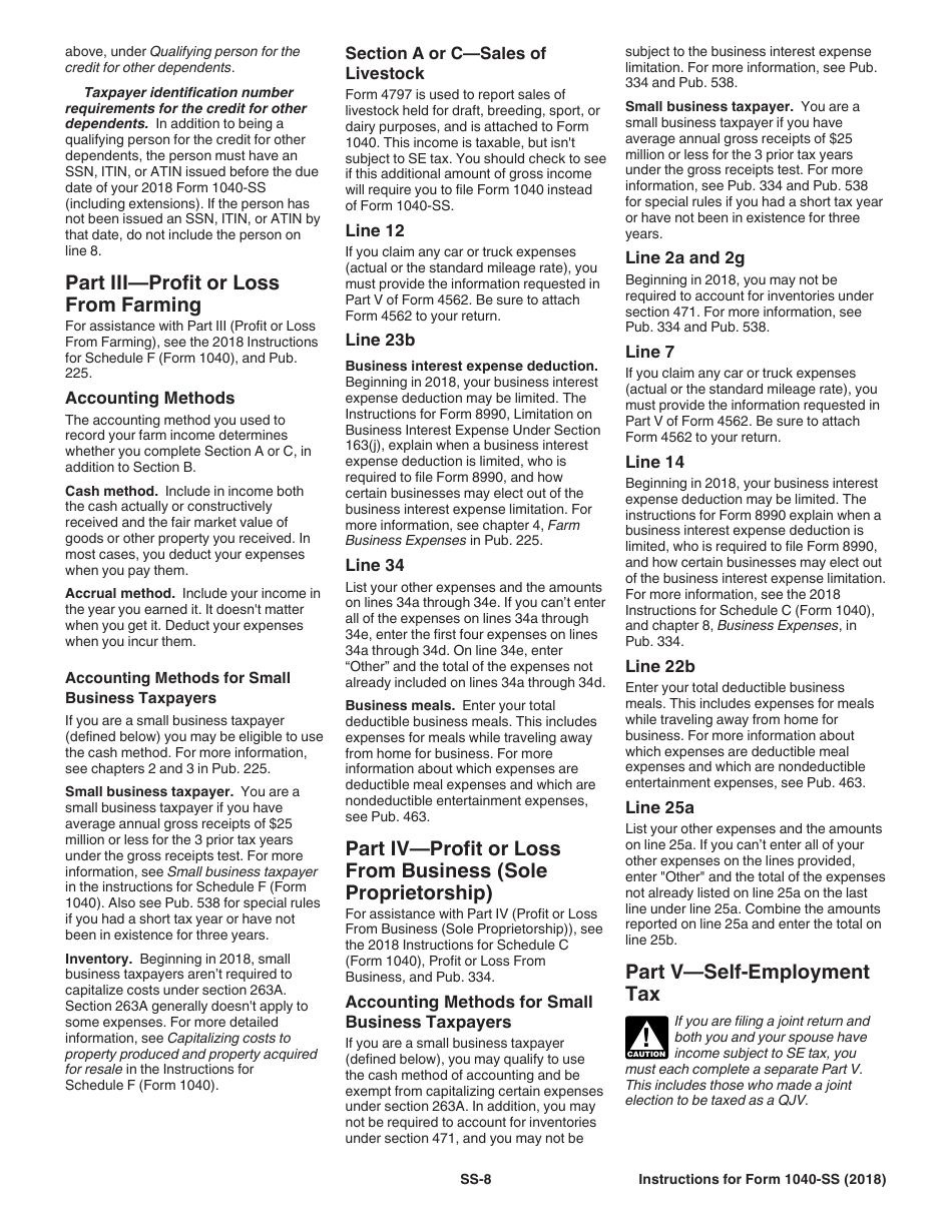 Instructions for IRS Form 1040-SS U.S. Self-employment Tax Return (Including the Additional Child Tax Credit for Bona Fide Residents of Puerto Rico), Page 8