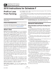 Document preview: Instructions for IRS Form 1040 Schedule F Profit or Loss From Farming