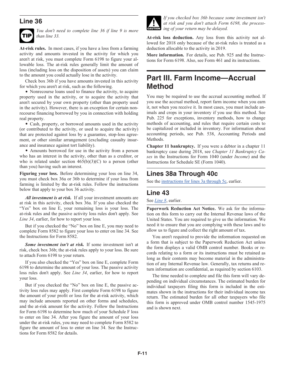 Instructions for IRS Form 1040 Schedule F Profit or Loss From Farming, Page 11