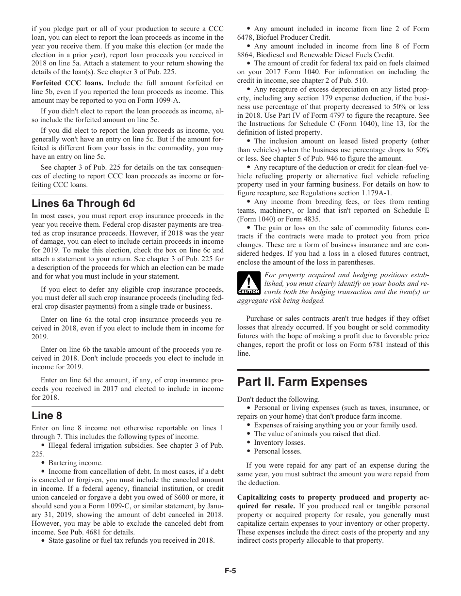 Instructions for IRS Form 1040 Schedule F Profit or Loss From Farming, Page 5