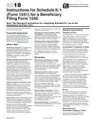 Document preview: Instructions for IRS Form 1041 Schedule K-1 Beneficiary Filing IRS Form 1040