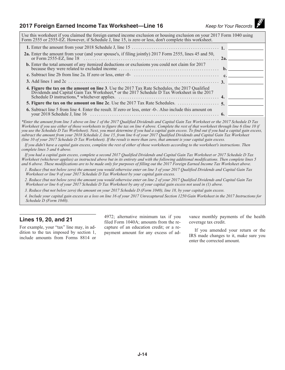Instructions for IRS Form 1040 Schedule J Income Averaging for Farmers and Fishermen, Page 14