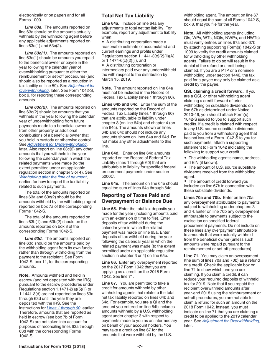 Instructions for IRS Form 1042 Annual Withholding Tax Return for U.S. Source Income of Foreign Persons, Page 7