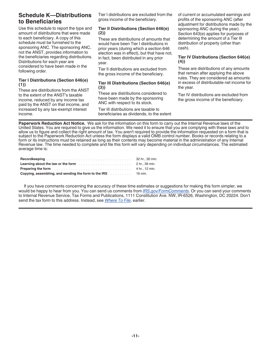 Instructions for IRS Form 1041-N U.S. Income Tax Return for Electing Alaska Native Settlement Trusts, Page 11