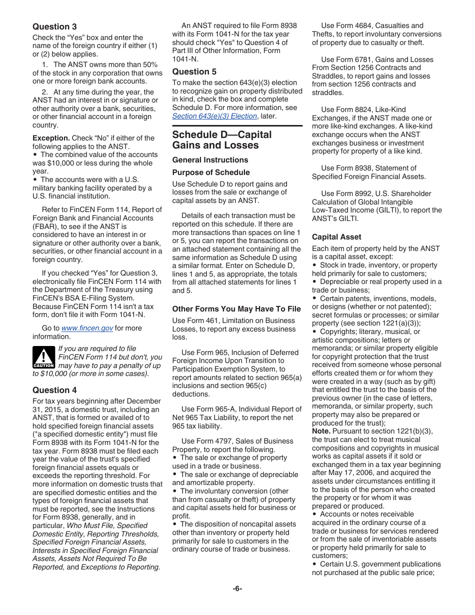 Instructions for IRS Form 1041-N U.S. Income Tax Return for Electing Alaska Native Settlement Trusts, Page 6