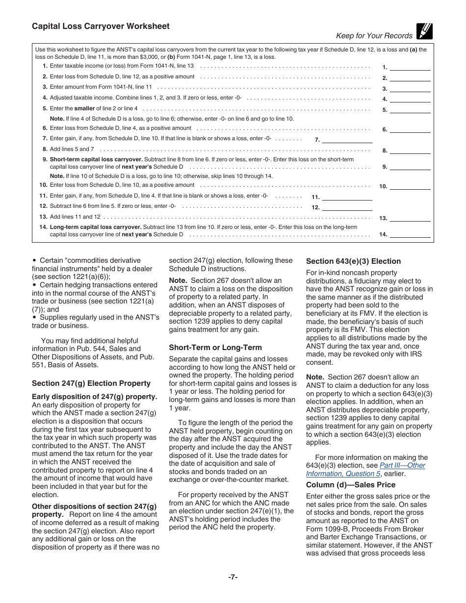 Instructions for IRS Form 1041-N U.S. Income Tax Return for Electing Alaska Native Settlement Trusts, Page 7