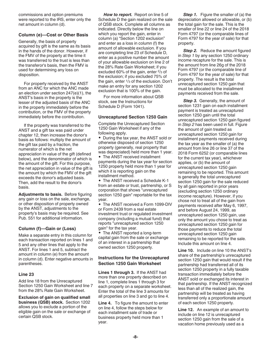 Instructions for IRS Form 1041-N U.S. Income Tax Return for Electing Alaska Native Settlement Trusts, Page 8