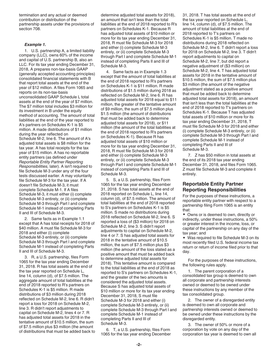 Instructions for IRS Form 1065 Schedule M-3 Net Income (Loss) Reconciliation for Certain Partnerships, Page 2