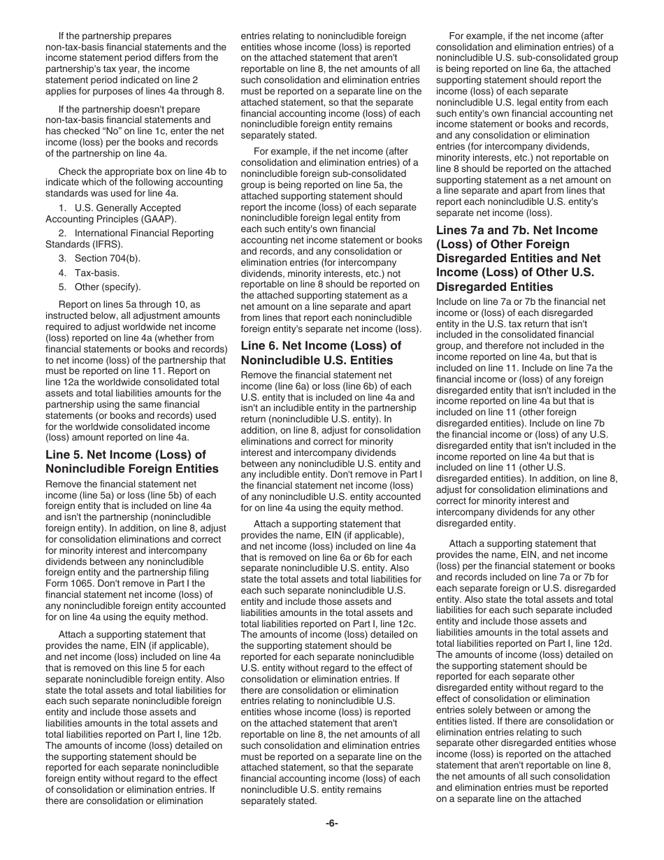 Instructions for IRS Form 1065 Schedule M-3 Net Income (Loss) Reconciliation for Certain Partnerships, Page 6