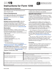 Document preview: Instructions for IRS Form 1098 Mortgage Interest Statement