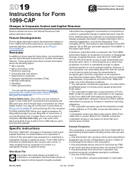 Instructions for IRS Form 1099-CAP Changes in Corporate Control and Capital Structure