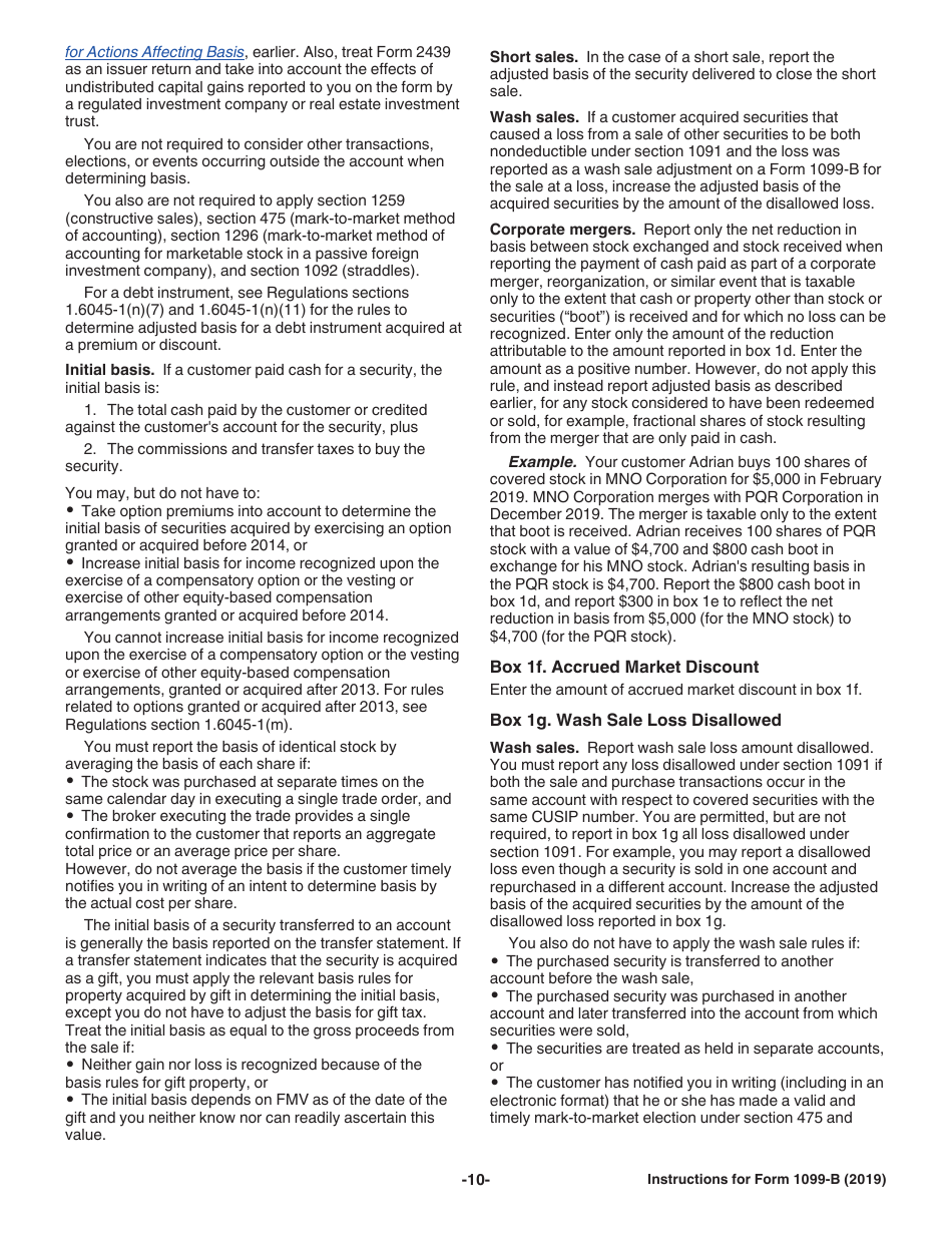 Instructions for IRS Form 1099-B Proceeds From Broker and Barter Exchange Transactions, Page 10
