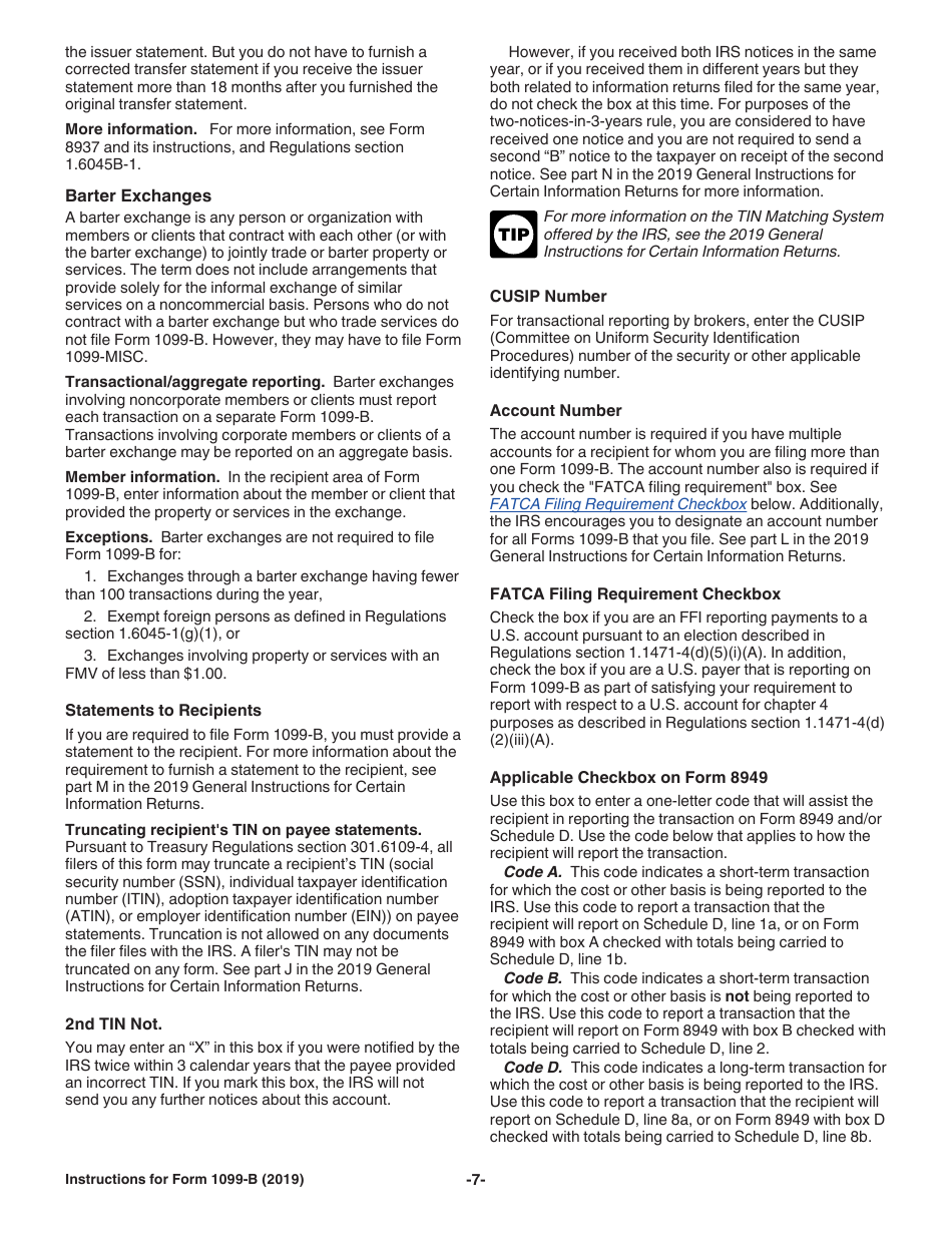 Instructions for IRS Form 1099-B Proceeds From Broker and Barter Exchange Transactions, Page 7