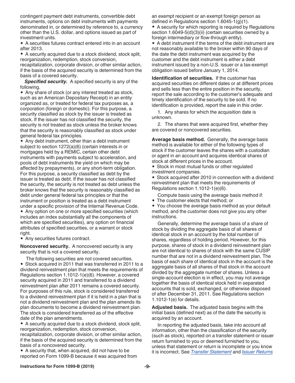 Instructions for IRS Form 1099-B Proceeds From Broker and Barter Exchange Transactions, Page 9
