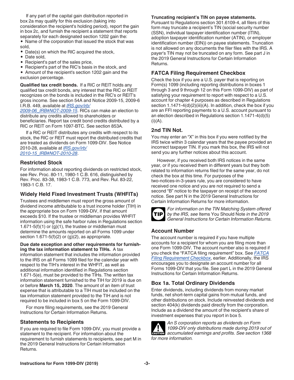 Instructions for IRS Form 1099-DIV Dividends and Distributions, Page 3