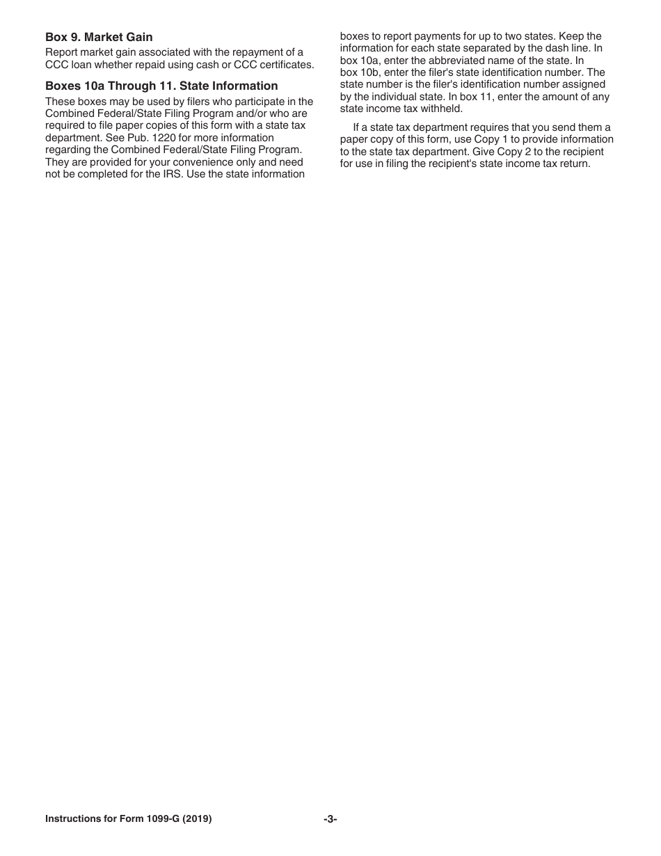 Instructions for IRS Form 1099-G Certain Government Payments, Page 3