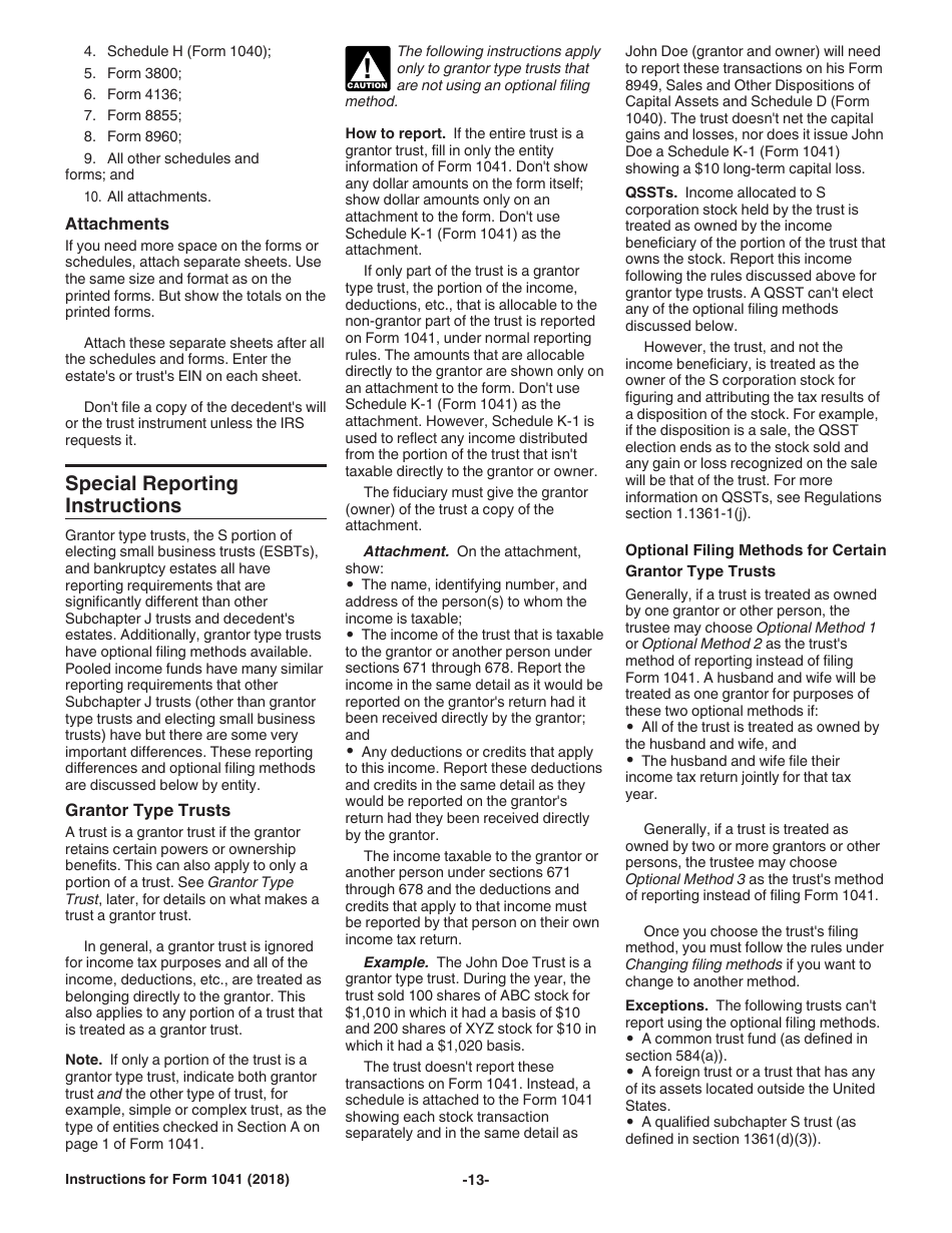 Instructions for IRS Form 1041 Schedule A, B, G, J, K-1 U.S. Income Tax Return for Estates and Trusts, Page 13