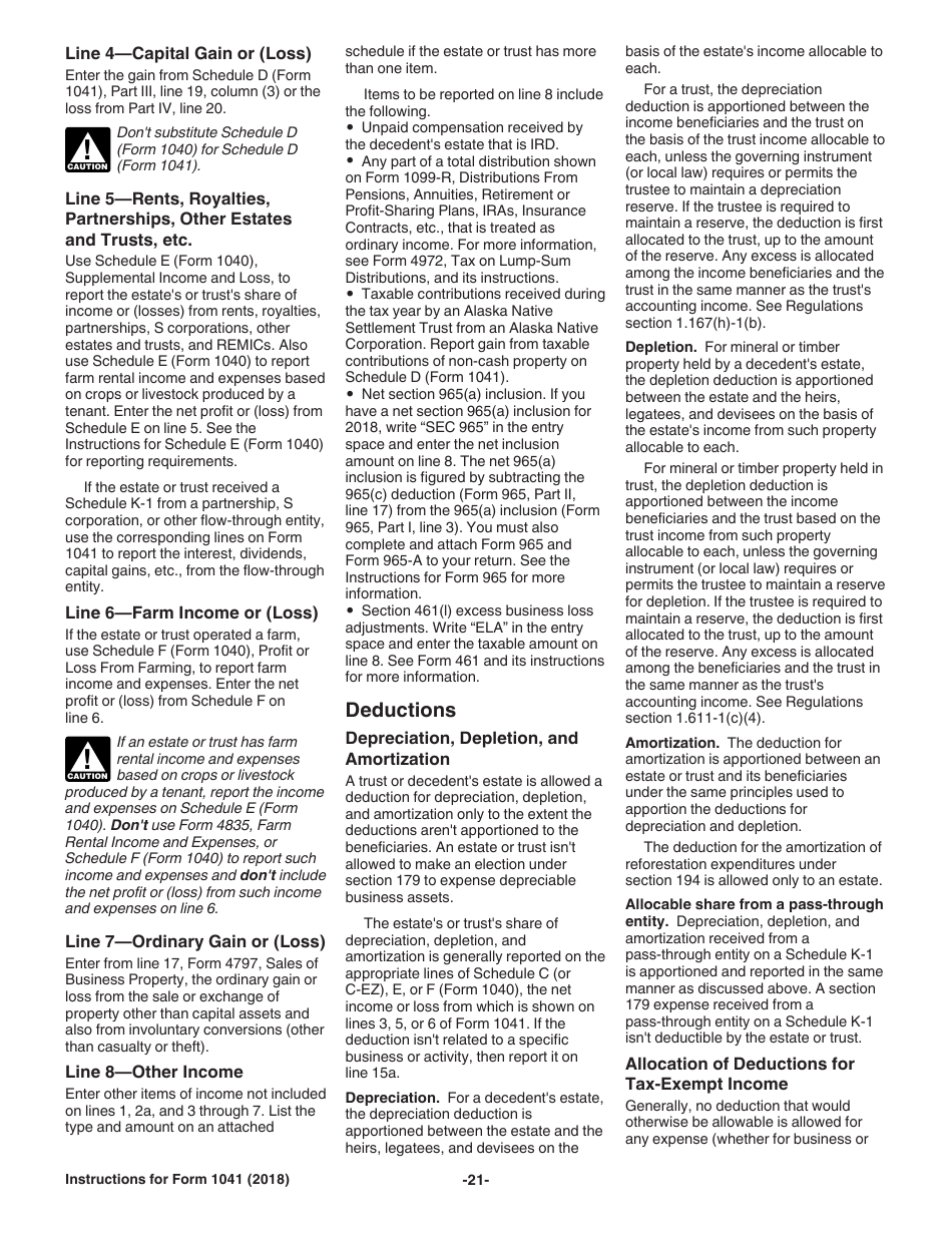 Instructions for IRS Form 1041 Schedule A, B, G, J, K-1 U.S. Income Tax Return for Estates and Trusts, Page 21