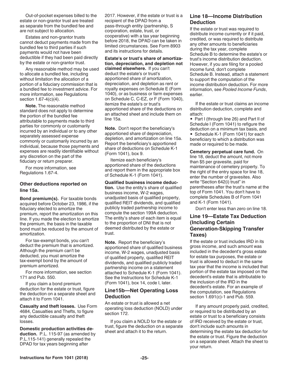 Instructions for IRS Form 1041 Schedule A, B, G, J, K-1 U.S. Income Tax Return for Estates and Trusts, Page 25