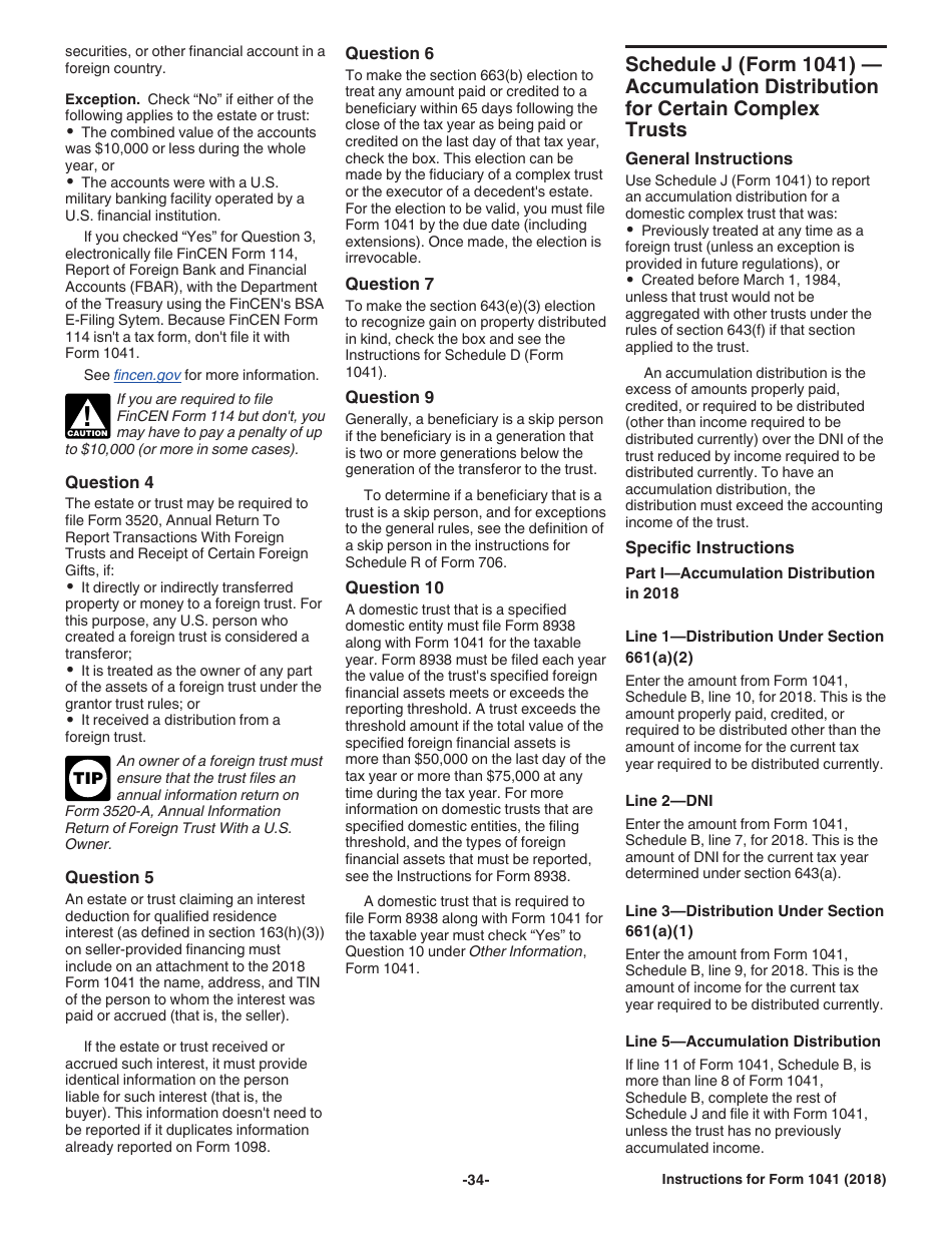 Instructions for IRS Form 1041 Schedule A, B, G, J, K-1 U.S. Income Tax Return for Estates and Trusts, Page 34