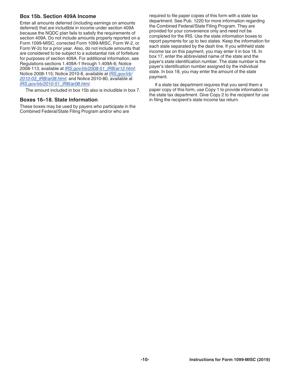 Instructions for IRS Form 1099-MISC Miscellaneous Income, Page 10