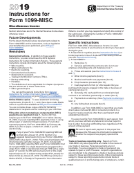 Instructions for IRS Form 1099-MISC Miscellaneous Income