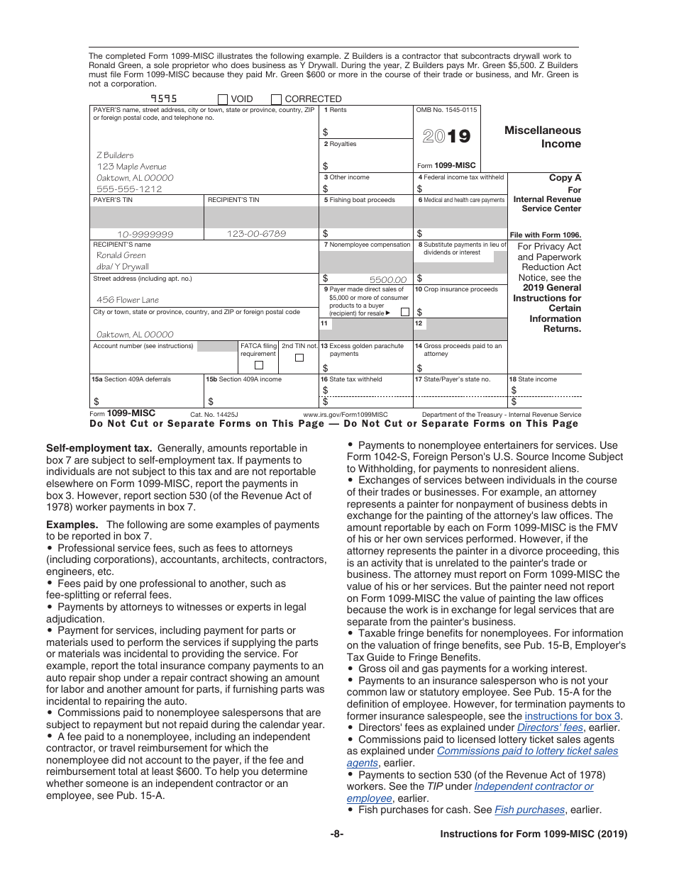 Instructions for IRS Form 1099-MISC Miscellaneous Income, Page 8