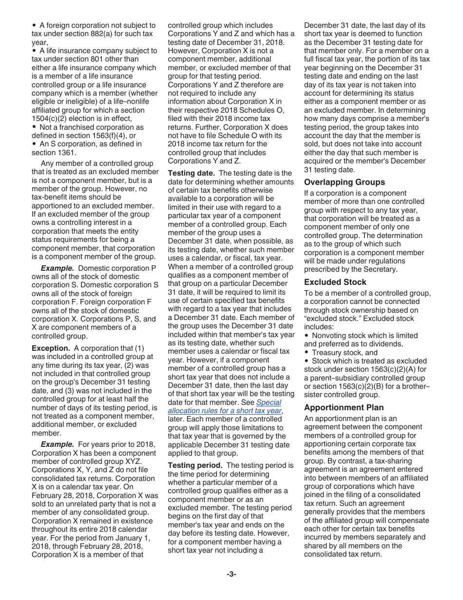 Instructions for IRS Form 1120 Schedule O Consent Plan and Apportionment Schedule for a Controlled Group, Page 3