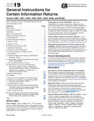Instructions for IRS Form 1096, 1097, 1098, 1099, 3821, 3822, 5498, W-2G &quot;Certain Information Returns&quot;, 2019