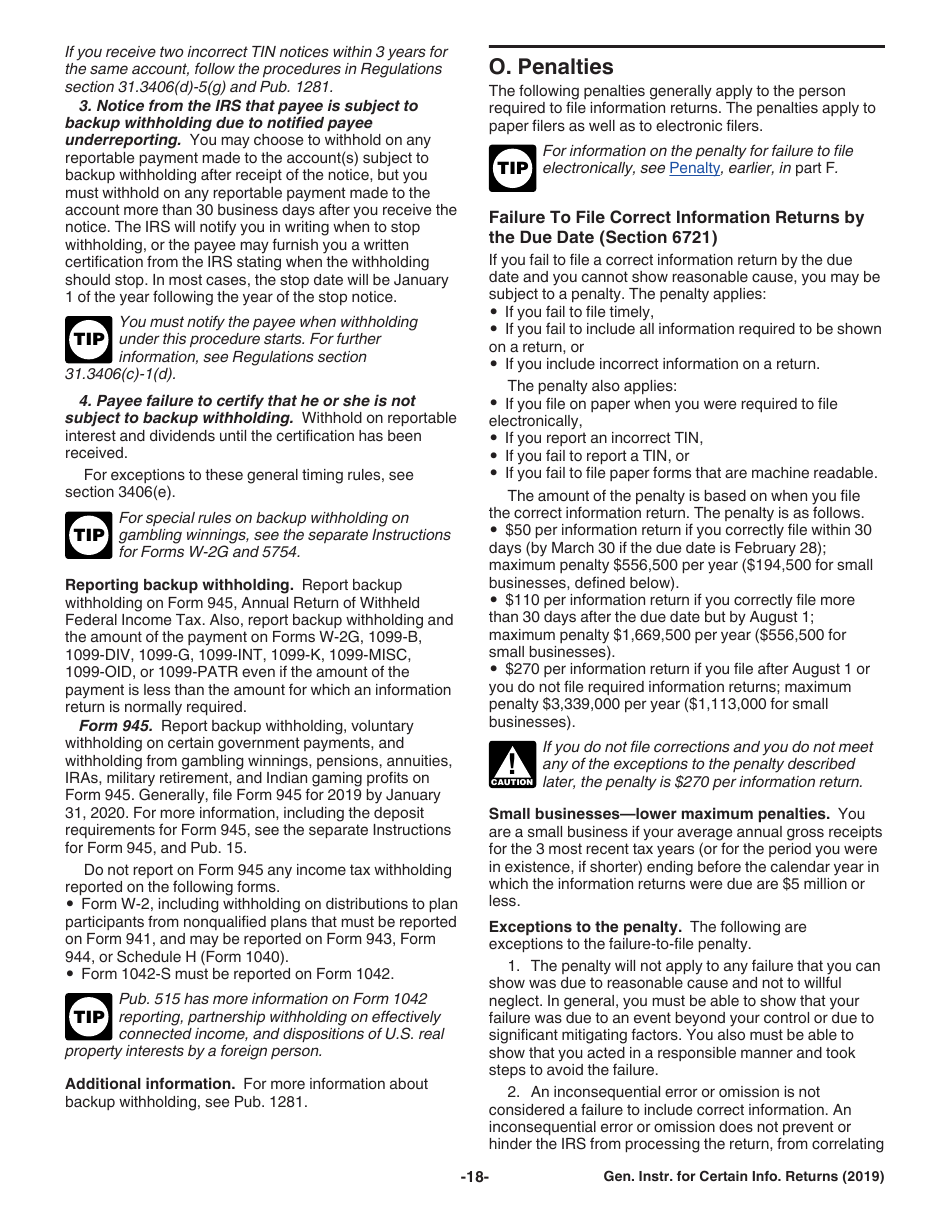 Instructions for IRS Form 1096, 1097, 1098, 1099, 3821, 3822, 5498, W-2G Certain Information Returns, Page 18