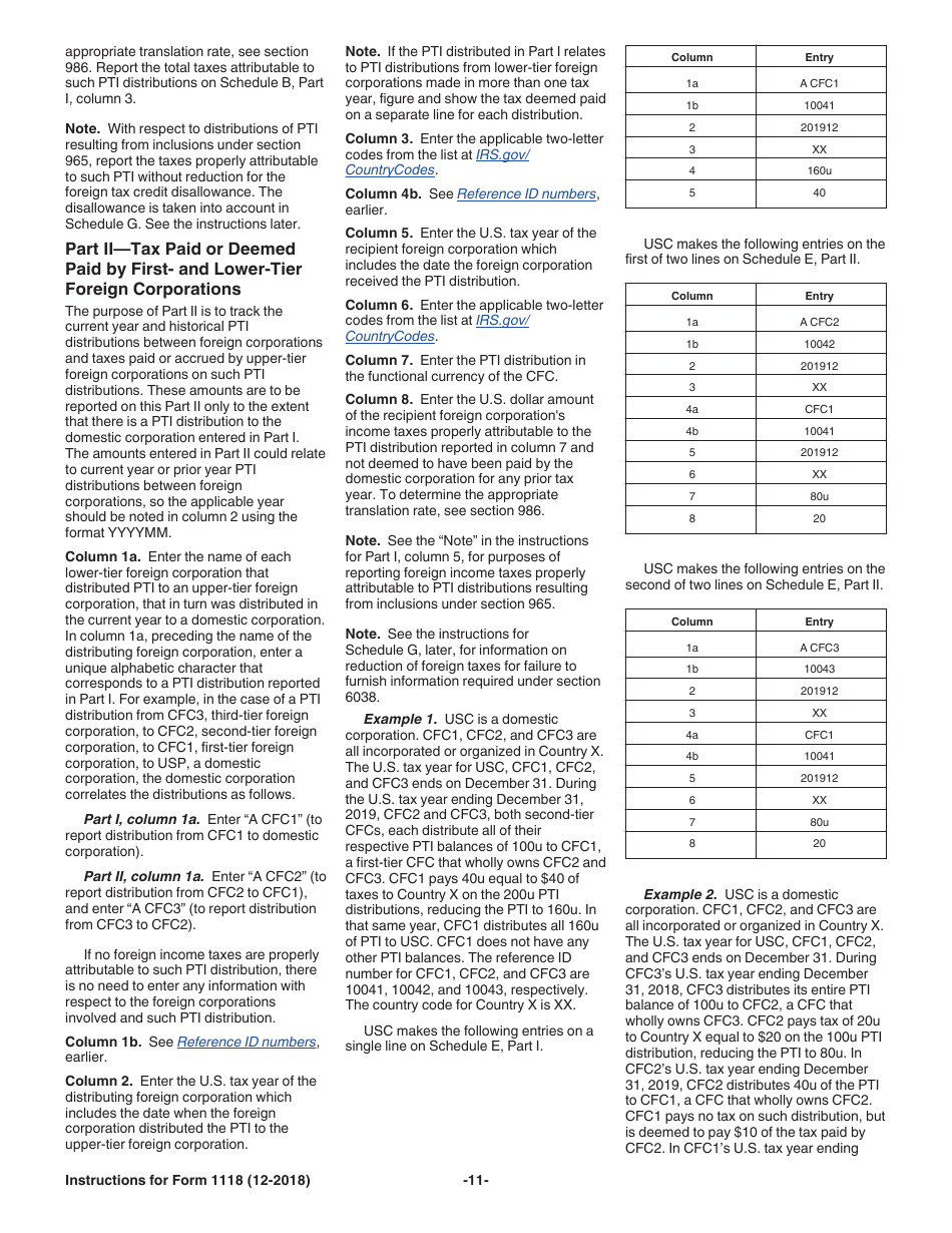 Instructions for IRS Form 1118 Foreign Tax Credit - Corporations, Page 11
