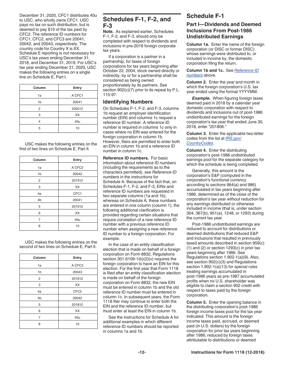 Instructions for IRS Form 1118 Foreign Tax Credit - Corporations, Page 12