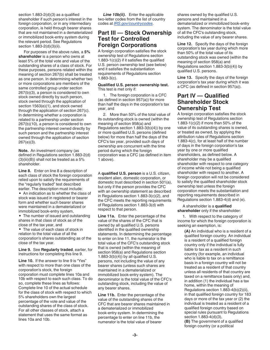 Instructions for IRS Form 1120-F Schedule S Exclusion of Income From the International Operation of Ships or Aircraft Under Section 883, Page 3