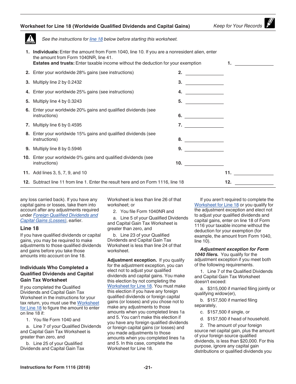 Instructions for IRS Form 1116 Foreign Tax Credit (Individual, Estate, or Trust), Page 21